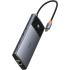 Baseus Hub 10in1 Metal Gleam II Series, USB-C to 1xHDMI, USB-A (10Gbps), USC-C, 2xUSB-A, Ethernet RJ45, SD/TF card, mini-jack 3,5mm, USB-C(PD) - Space Grey